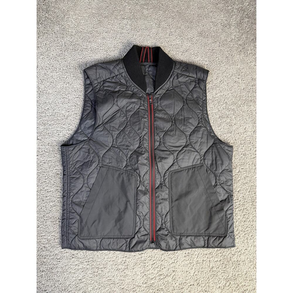 Andrew Marc Vest Mens XL Black Quilted Lined Insulated Full Zip Pockets